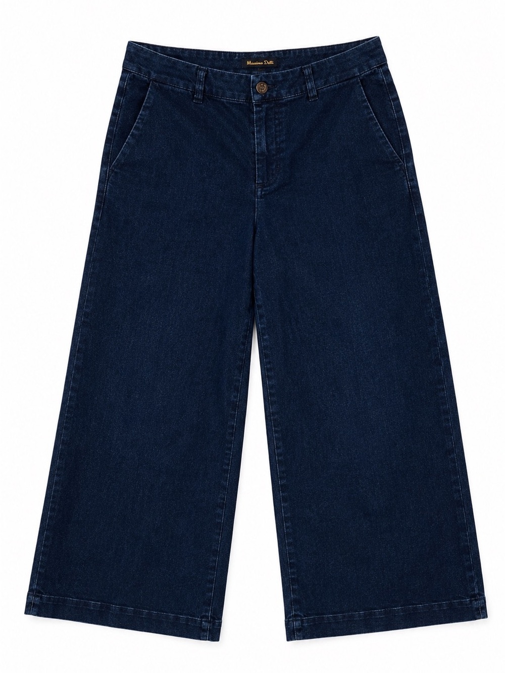 Massimo Dutti Denim Culotte Pants Womens US 8 EUR 40 Dark Wash Wide Leg Crop